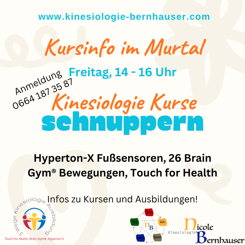 InfoNachmittag für Kinesiologie Kurse im Murtal bei Nicole Bernhauser